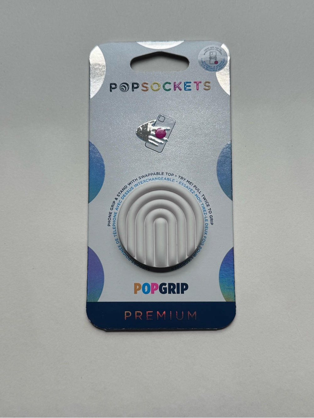 PopSocket PopGrip Premium White Phone Grip with Swappable Top